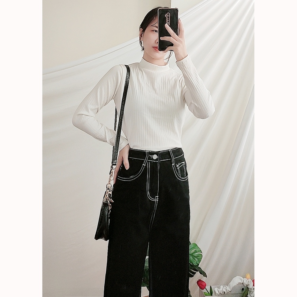 Áo thun gân cổ cao dài tay RM003
