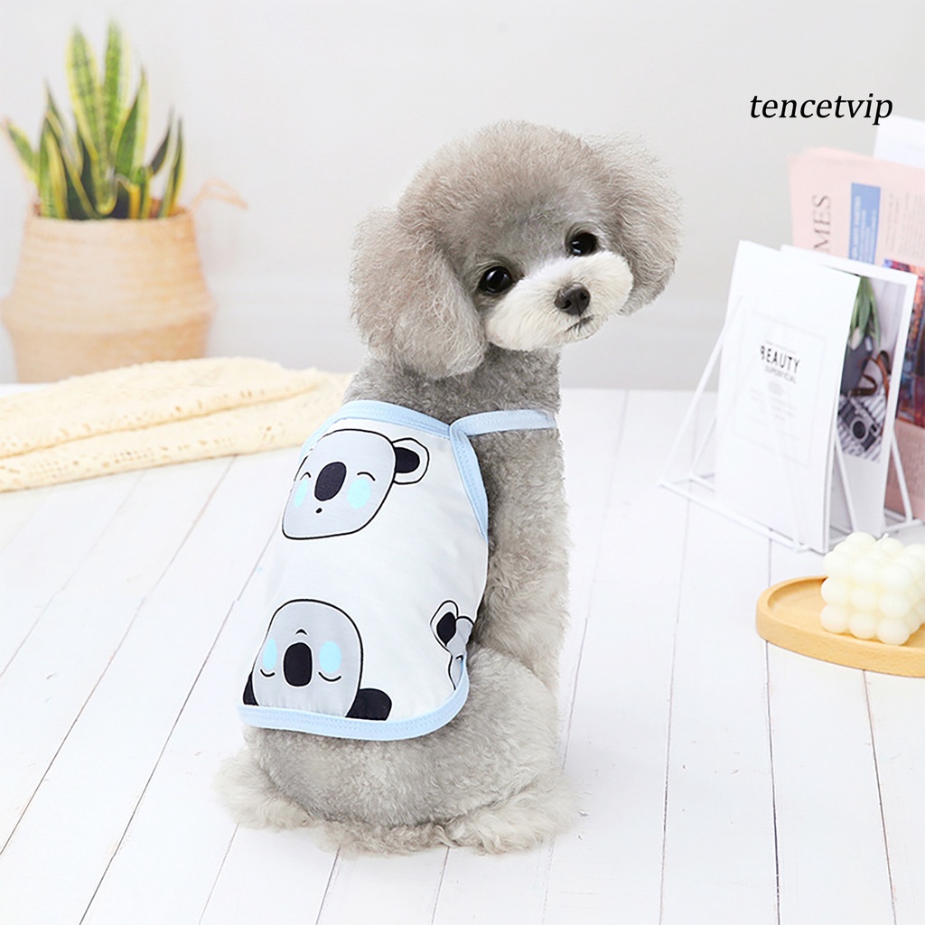 Áo Cotton Thoáng Khí In Họa Tiết Hoạt Hình Thời Trang Mùa Hè Cho Thú Cưng