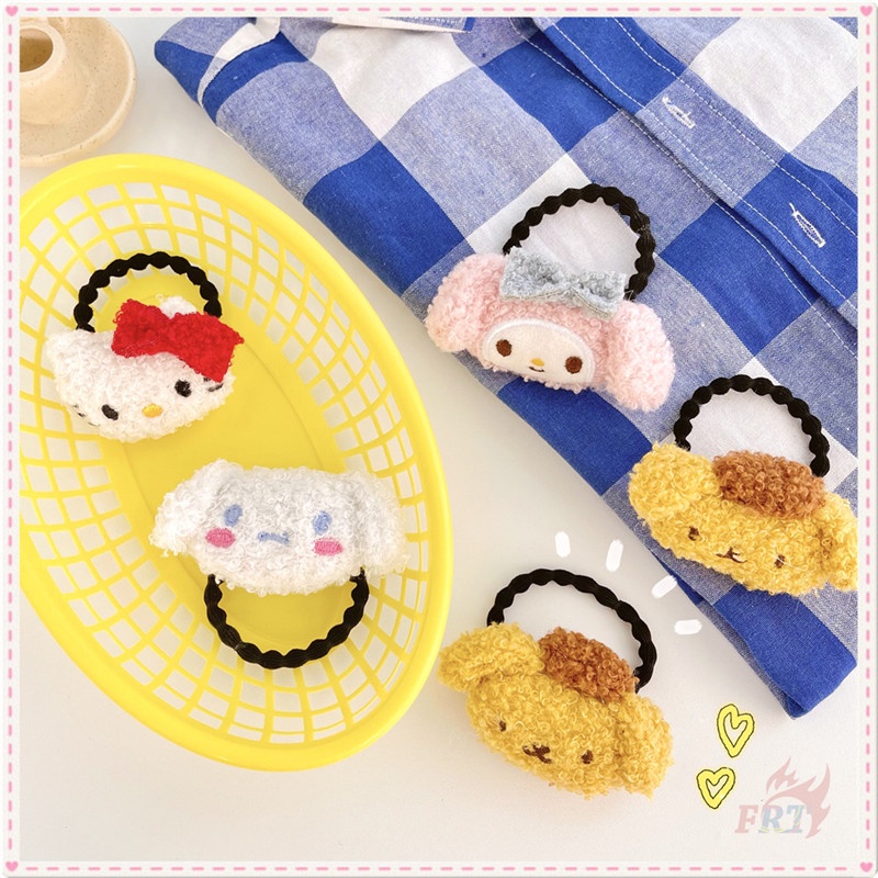 ☀ Dây Cột Tóc Xoăn Hình Nhân Vật Hoạt Hình Cinnamoroll / Melody / Hello Kitty / Pom Pom Purin - Sanrio ☀ 1 Dây Cột Tóc Đàn Hồi Ngọt Ngào