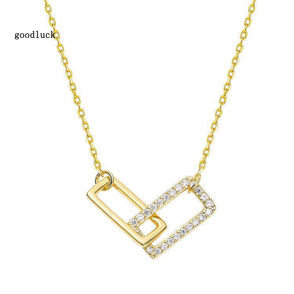 Chúc may mắn| Dây Chuyền Hai Lớp Mặt Vuông Thời Trang Dành Cho Nữ