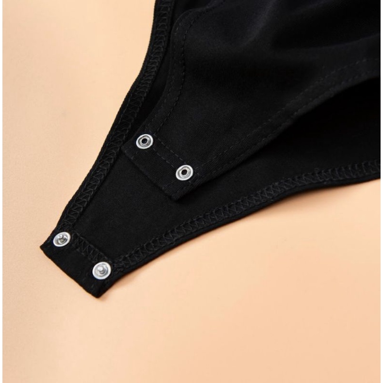 BODYSUIT CỔ TIM DÀI TAY ĐEN