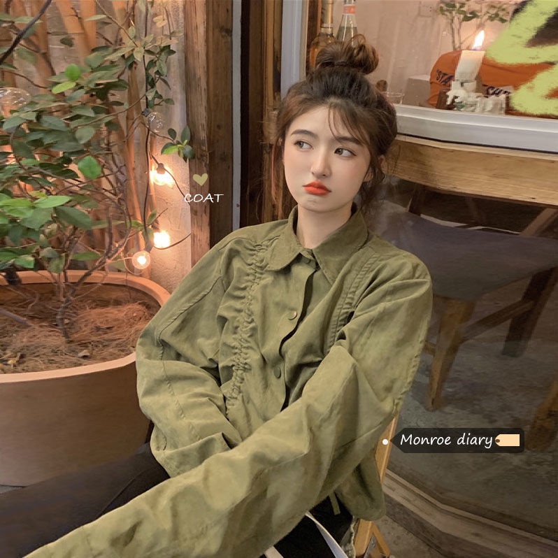 Áo sơ mi tay dài phối dây rút trẻ trung thanh lịch cho nữ