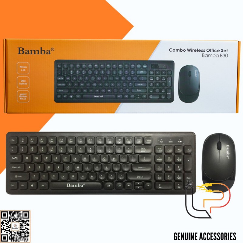 BỘ PHÍM CHUỘT MINI KHÔNG DÂY BAMBA B30 - KEYBOARD + MOUSE KHÔNG DÂY MINI BAMBA B30
