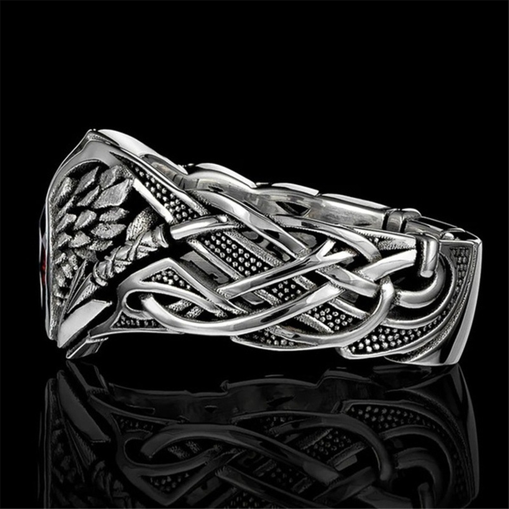 Nhẫn Thép Không Gỉ Hình Cánh Thiên Thần Phong Cách Punk Hiphop Thời Trang Cho Nam