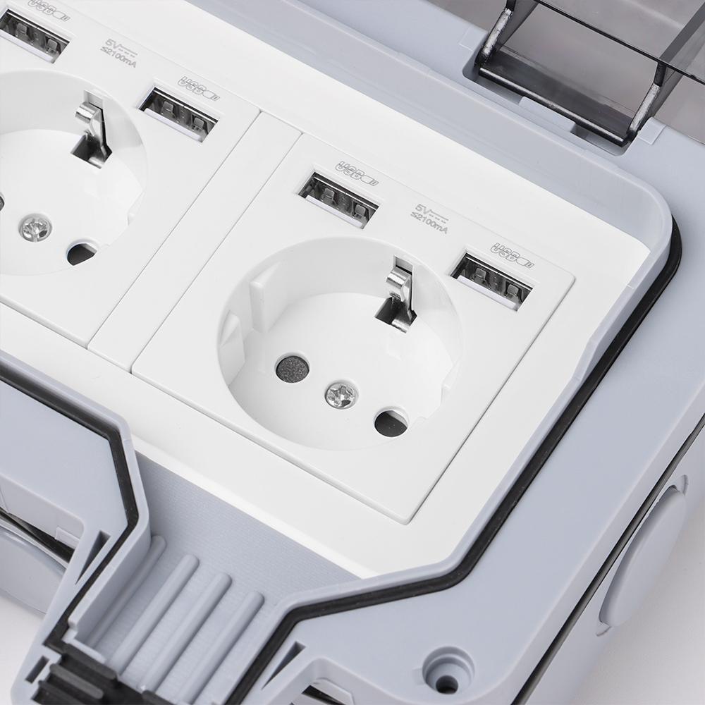 PISTA Ổ Cắm Điện Gắn Tường Chống Nước IP66 Chuyên Nghiệp