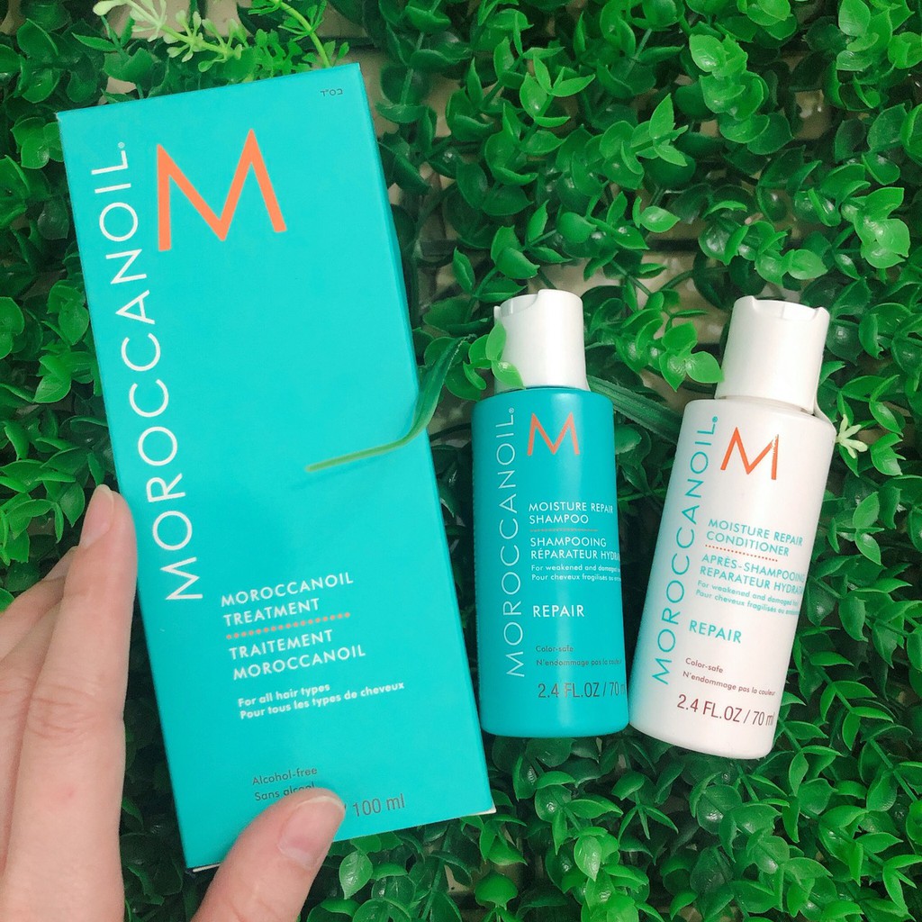 🌼 Chính hãng 🌺 Combo Tinh dầu và gội xả Moroccanoil dưỡng phục hồi tóc 100ml + 70mlx2