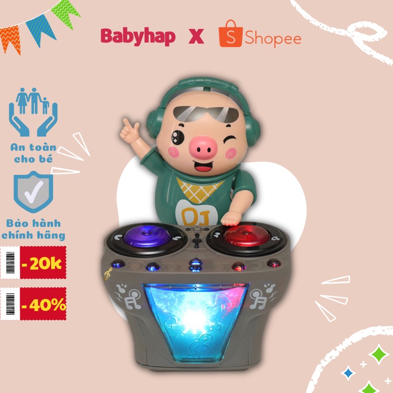 Đồ Chơi Cho Bé Sơ Sinh Bằng Nhựa ABS Cao Cấp An Toàn | Đồ Chơi Trẻ Em Thông Minh Hình LỢN QUẨY DJ CỰC XUNG|