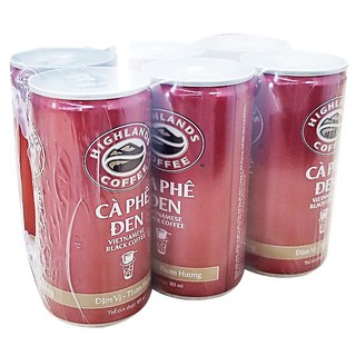 Highland coffee] cà phê đen lốc 6 x 185ml. exp: 03/2020.