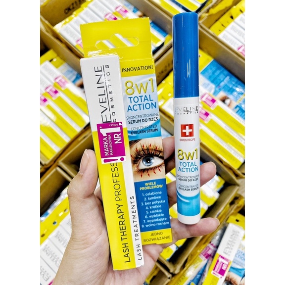 [ CHUẨN AUTH 100%] Dưỡng mi Eveline 8in1 Total Action Lash Therapy dưỡng mi siêu dài và dày 10ml | BigBuy360 - bigbuy360.vn