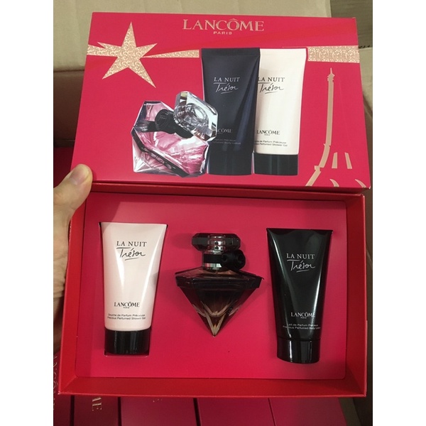 Set nước hoa Lancome Tresor La Nuit EDP 30ml + dưỡng thể 50ml + sữa tắm 50ml