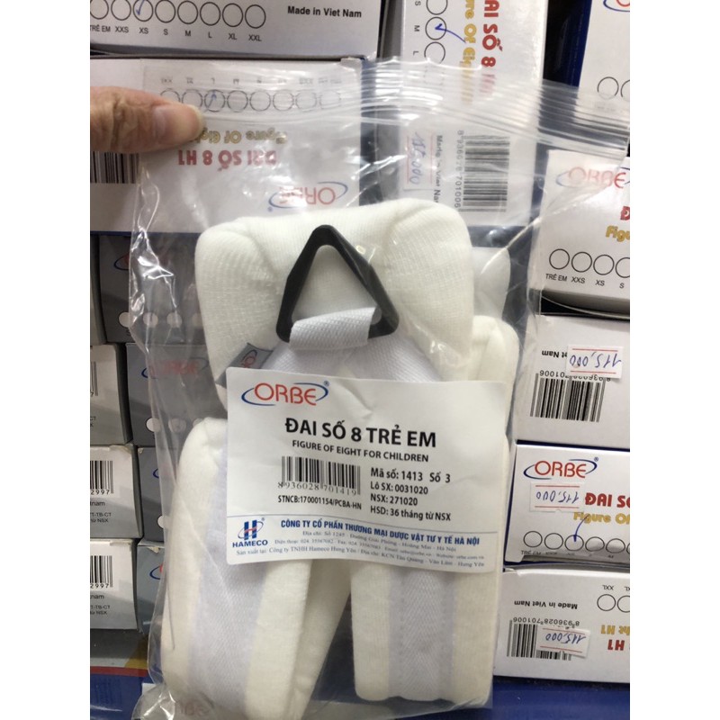 ❤ Đai số 8 (Đai xương đòn) trẻ em orbe, đai xương đòn bả vai trẻ em Orbe các số, đai xương đòn size nhỏ cho bé Orbe