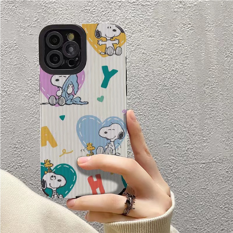 Ốp điện thoại da họa tiết hoạt hình chó Snoopy thích hợp cho iphone 13 Promax 13pro 11 Promax X XR Xs Max 7 plus 8 plus