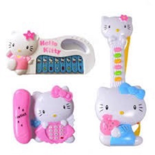 Đồ chơi Laptop, điện thoại, đàn mèo kitty (dùng pin)