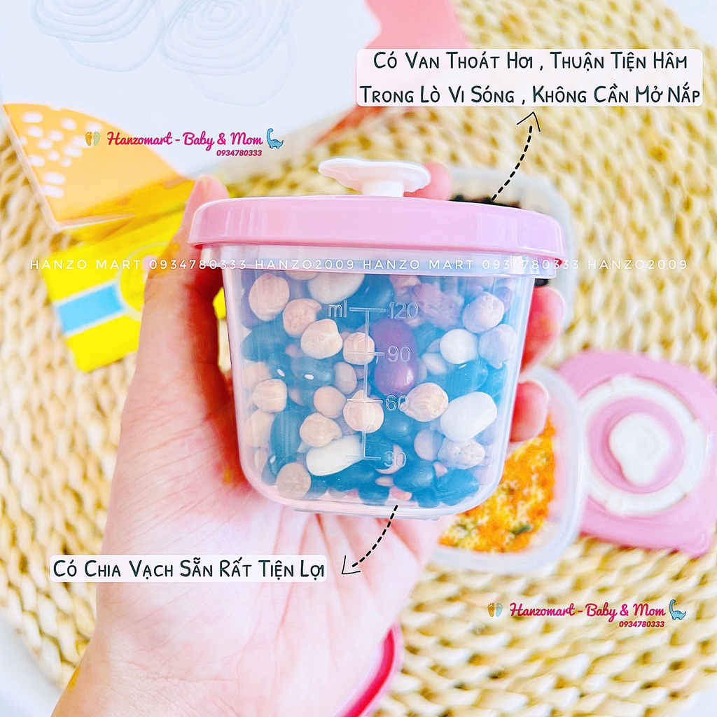 Set 4 Hộp Đựng Thức Ăn Dặm Cho Bé, Hộp Trữ Đông MISUTA 120ml