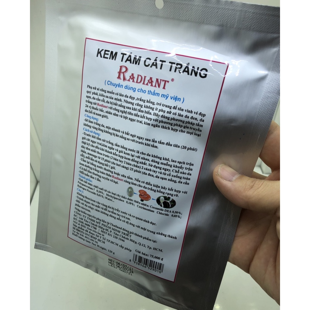 Combo 10 bịch Kem tắm trắng cát ngọc trai - Radiant