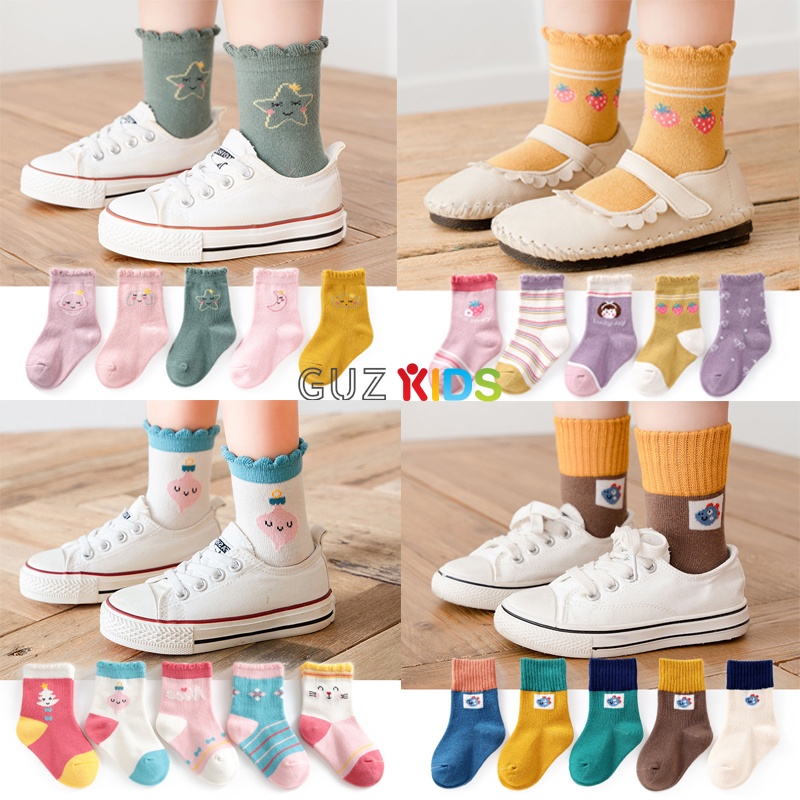 Set 5 đôi tất cho bé - Vớ trẻ em siều mềm mại luôn tạo cảm giác thoải mái cho chân bé (GUZ111-GUZ115)
