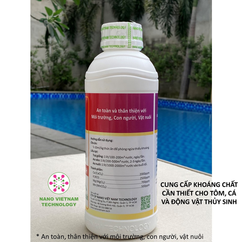 Nano khoáng 100% nguyên chất Nano Vietnam Tech cho tôm, cá và động vật thủy sinh 500ml-1100ml