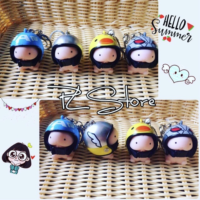 Móc khoá ciu đội nón bảo hiểm