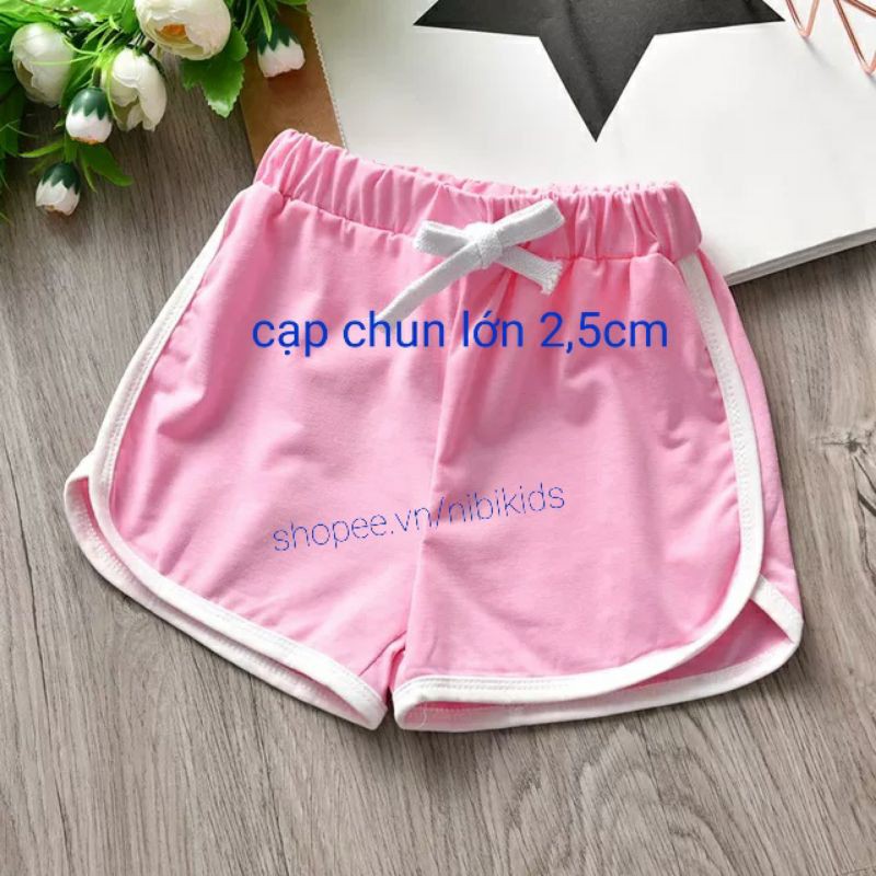 Quần Đùi Cho Bé Chất Cotton Co Giãn Siêu Mềm Mát FREE SHIP Quần Đùi Trẻ Em Đẹp May Viền Cạp Chun Bản Có Dây Rút