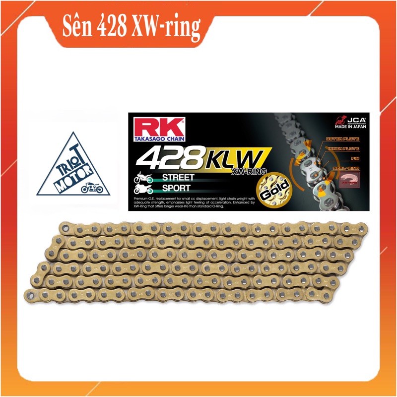 Sên có phốt của RK chính hãng 428KLW màu vàng cho winner/sonic/raider/exciter...