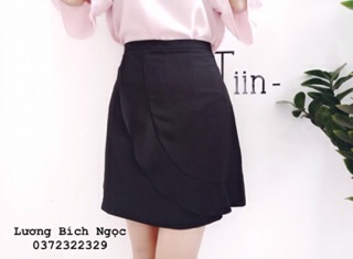 Chân váy chữ A phối bèo