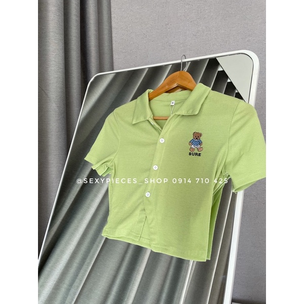 ✅Ảnh thật 100%-Set chân váy jean và áo croptop polo
