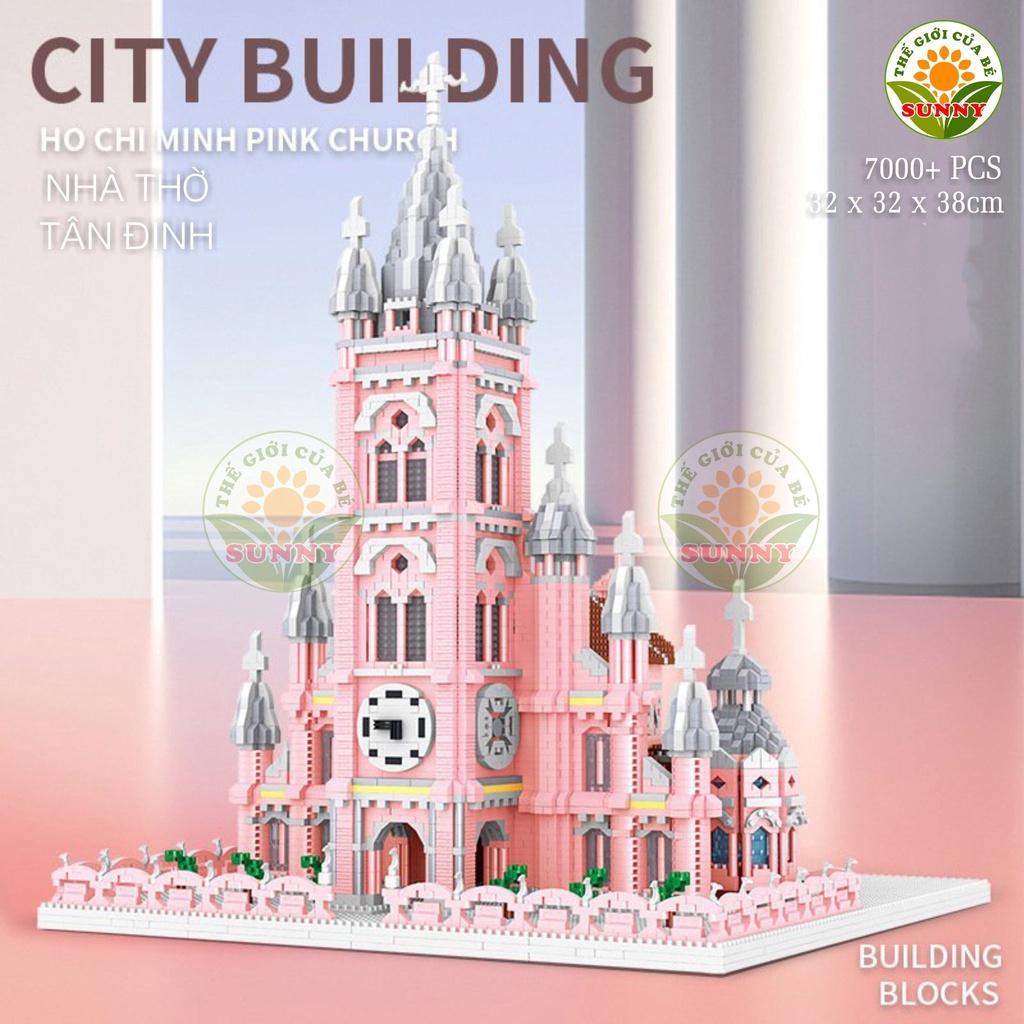 Mô hình nhà thờ Tân Định - Xếp hình cho bé rèn luyện trí thông minh - Sunny