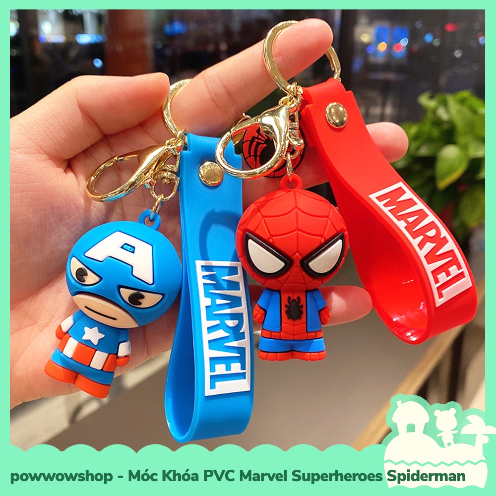 [Sẵn VN - Hỏa Tốc] Dây Móc Khóa PVC Kiểu Dáng Siêu Anh Hùng Marvel Superheroes Spiderman, Thor, Captain, Hulk