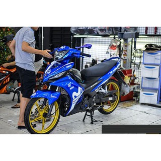 Tem xe exciter 135 movistar xanh trắng, độ team trùm decal xe máy ex dán đời 2011-2014