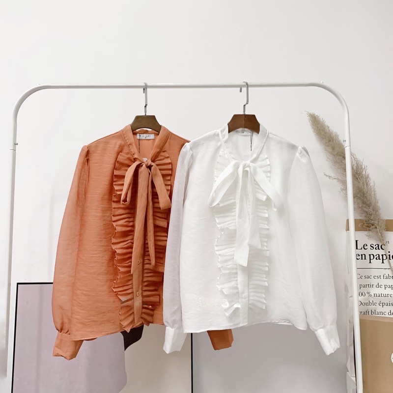 G06 Áo sơ mi nữ chất tơ xước, hàng thiết kế đi học hay công sở đều hợp thời trang - GEM Fashion