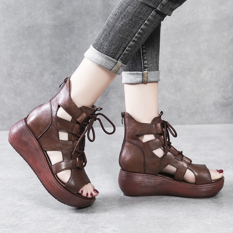 Giày Sandal Cao Gót Đế Dày Bằng Da Mềm Thời Trang Mùa Hè 2022 Dành Cho Nữ