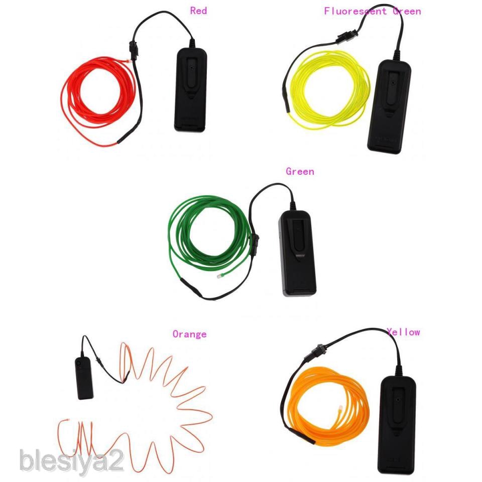 Luminescent Neon LED Lights Glow EL Wire String 5 Meters