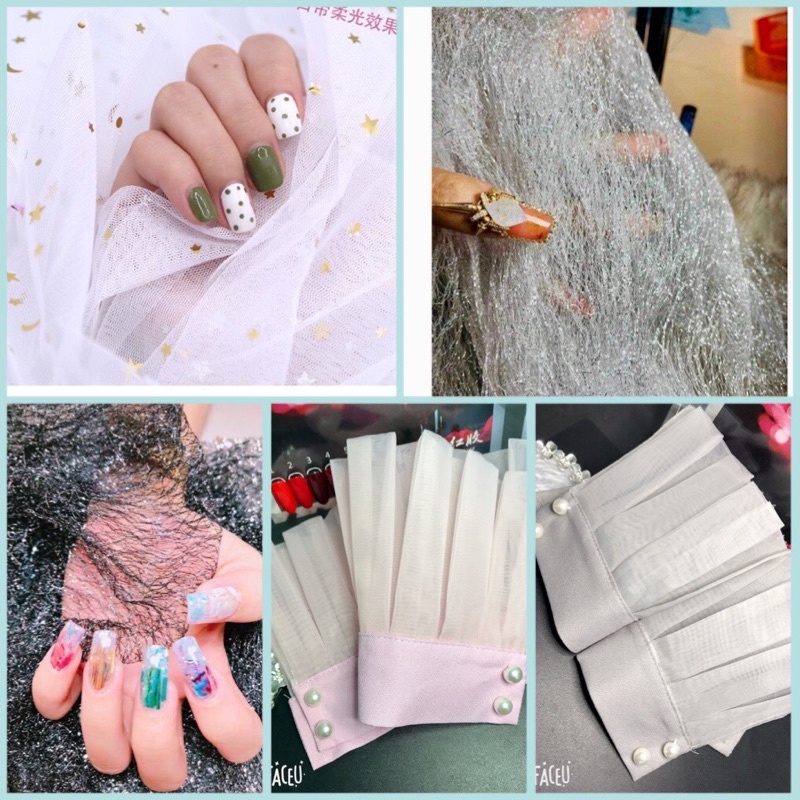 Cổ tay áo 1 đôi, ren lưới phụ kiện chụp ảnh nail