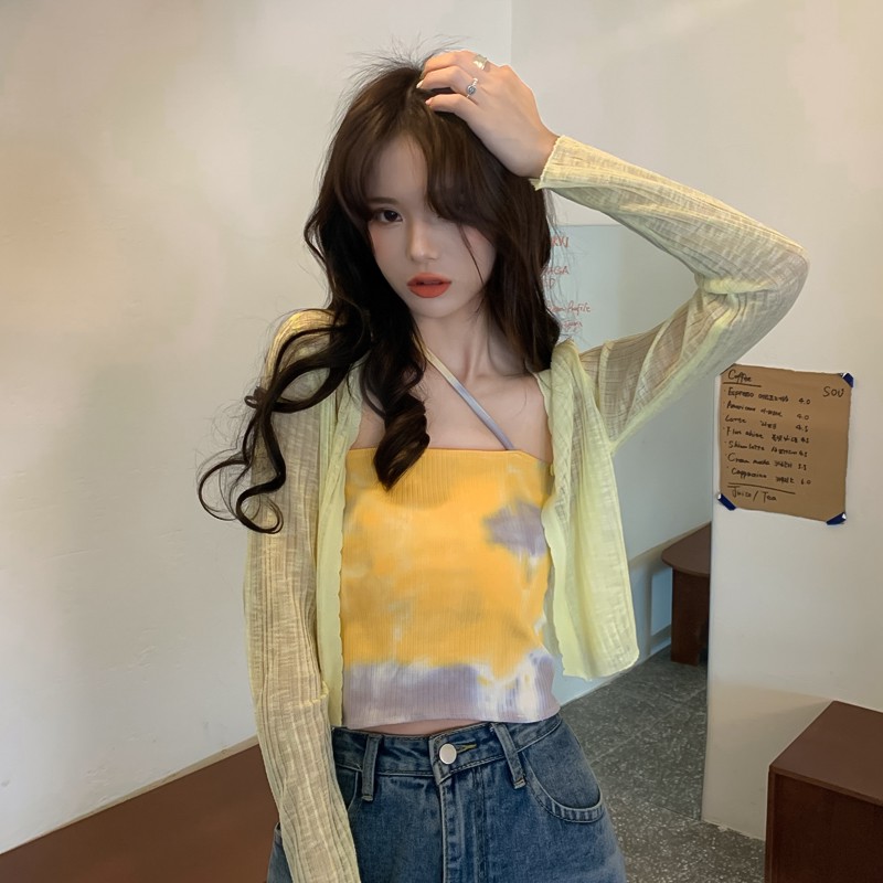 Xiaozhainv Áo Cardigan Dệt Kim Tay Dài Màu Trơn Thoải Mái Gợi Cảm Cho Nữ