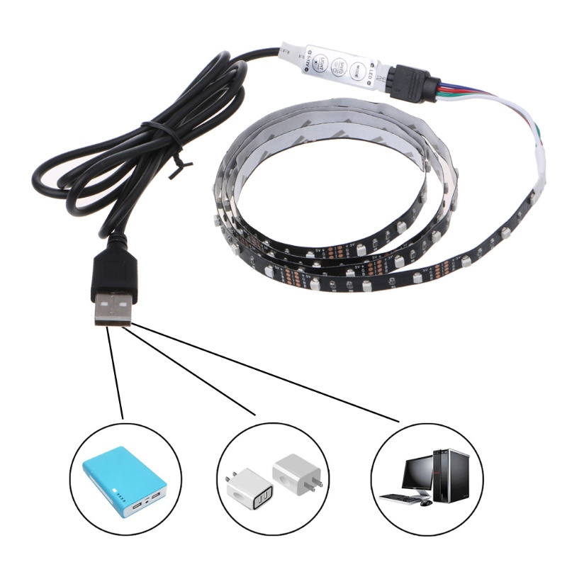 Dây Đèn LED 30 Bóng 5V 3528 RGB USB Chống Nước Trang Trí TV