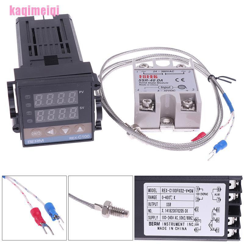 Điều Khiển Nhiệt Độ 100-240vac Pid Rex-C100 Ssr-40A
