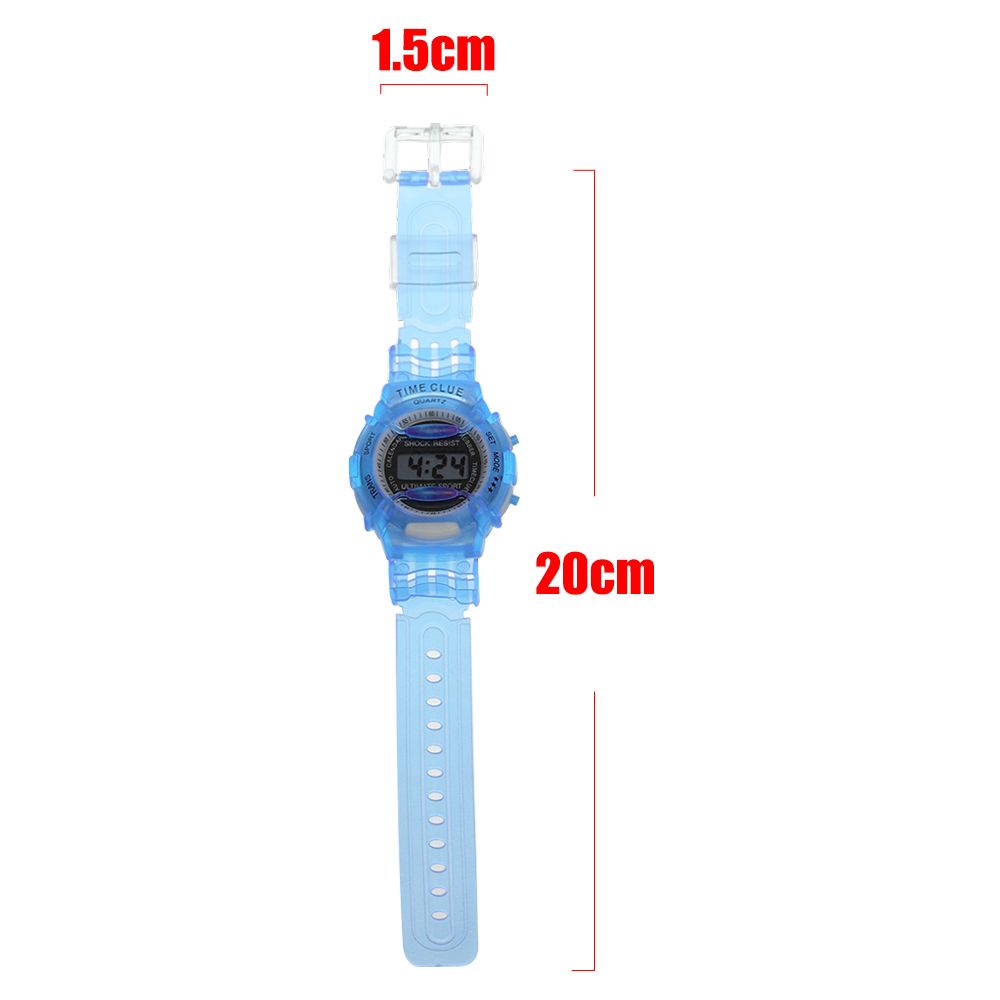 MYRON Đồng hồ đeo tay điện tử màn hình LCD bằng silicon màu kẹo thiết thực cho trẻ em