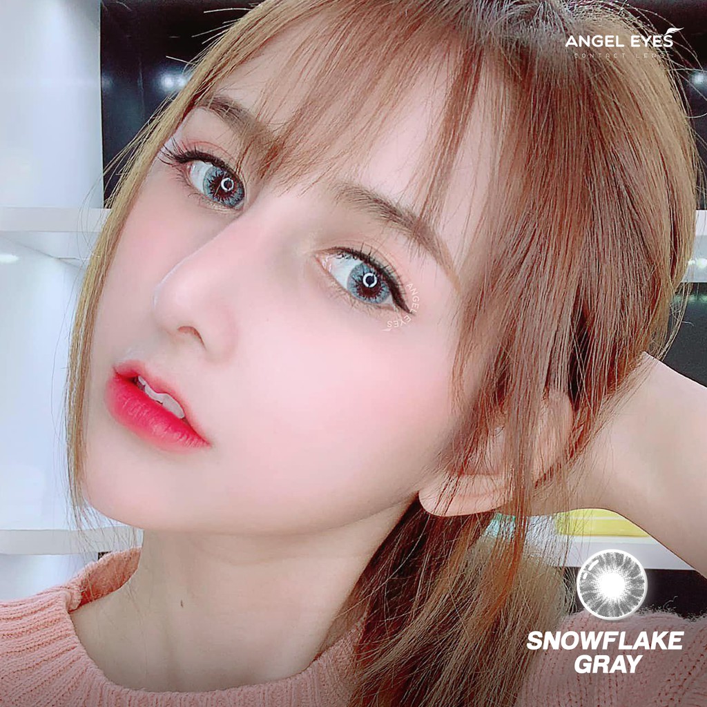 Lens xám tây Snowflake Gray thương hiệu Angel Eyes | Dòng kính áp tròng có độ từ 0-6 và đường kính 14.2mm