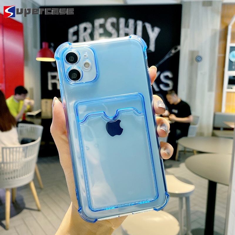 Case For iPhone 12 Pro Max 11 Pro Max XR Cover Transparent  Anti-fall Shockproof Soft TPU Phone Casing Card holder | BigBuy360 - bigbuy360.vn