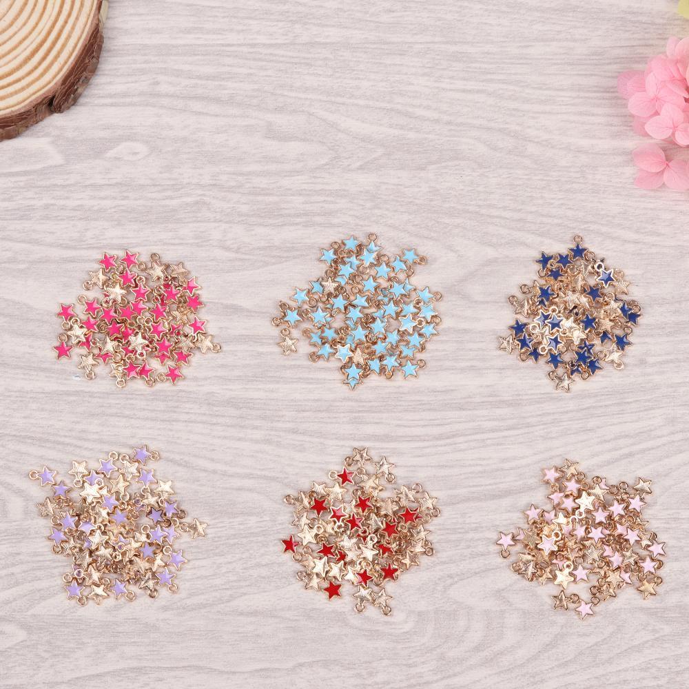WONDER Set 50 Mặt Dây Chuyền Hình Ngôi Sao Tráng Men Màu Kẹo Ngọt Thời Trang