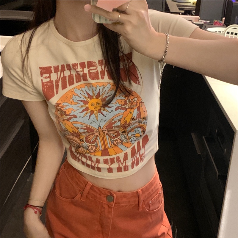 NRVP Áo Thun NgắN Tay DáNg Ôm ThờI Trang Cho Nữ