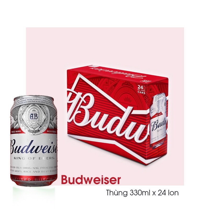 BIA BUDWEISER Thùng 24 Lon 330ml - King Of Beers | Chính Hãng