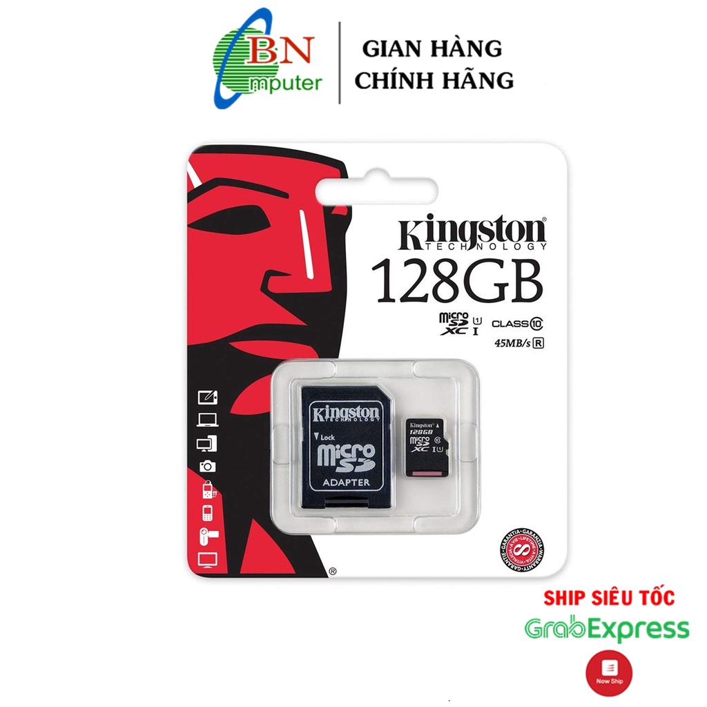 Thẻ nhớ Kingston - Sandick 128GB MicroSDXC canvas select chuyên dụng camera wifi