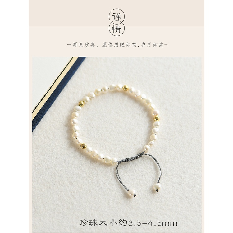 [Hàng Mới Về] Vòng Tay Đính Hạt Ngọc Trai Cảm Giác Chạm Cảm Giác Phong Cách Retro Mùa Hè Mới Cho Nữ
