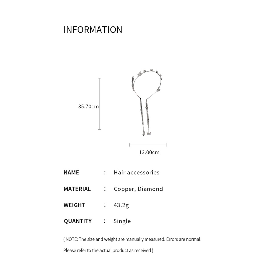 Băng Đô Cài Tóc Đính Đá Hình Bướm Tua Rua Phong Cách Mori Nhật Bản Thời Trang Cho Nữ
