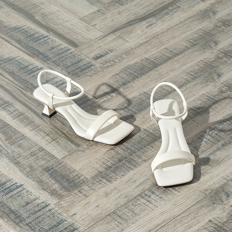 Sandal cao gót 5p mũi vuông quai mảnh sang trọng