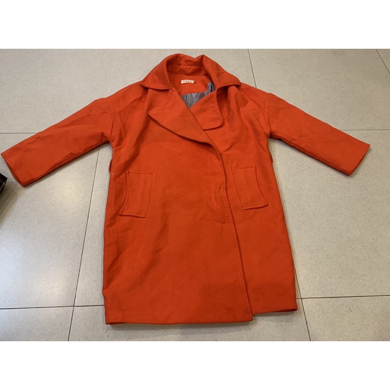 ÁO KHOÁC DẠ MÀU ĐỎ CAM