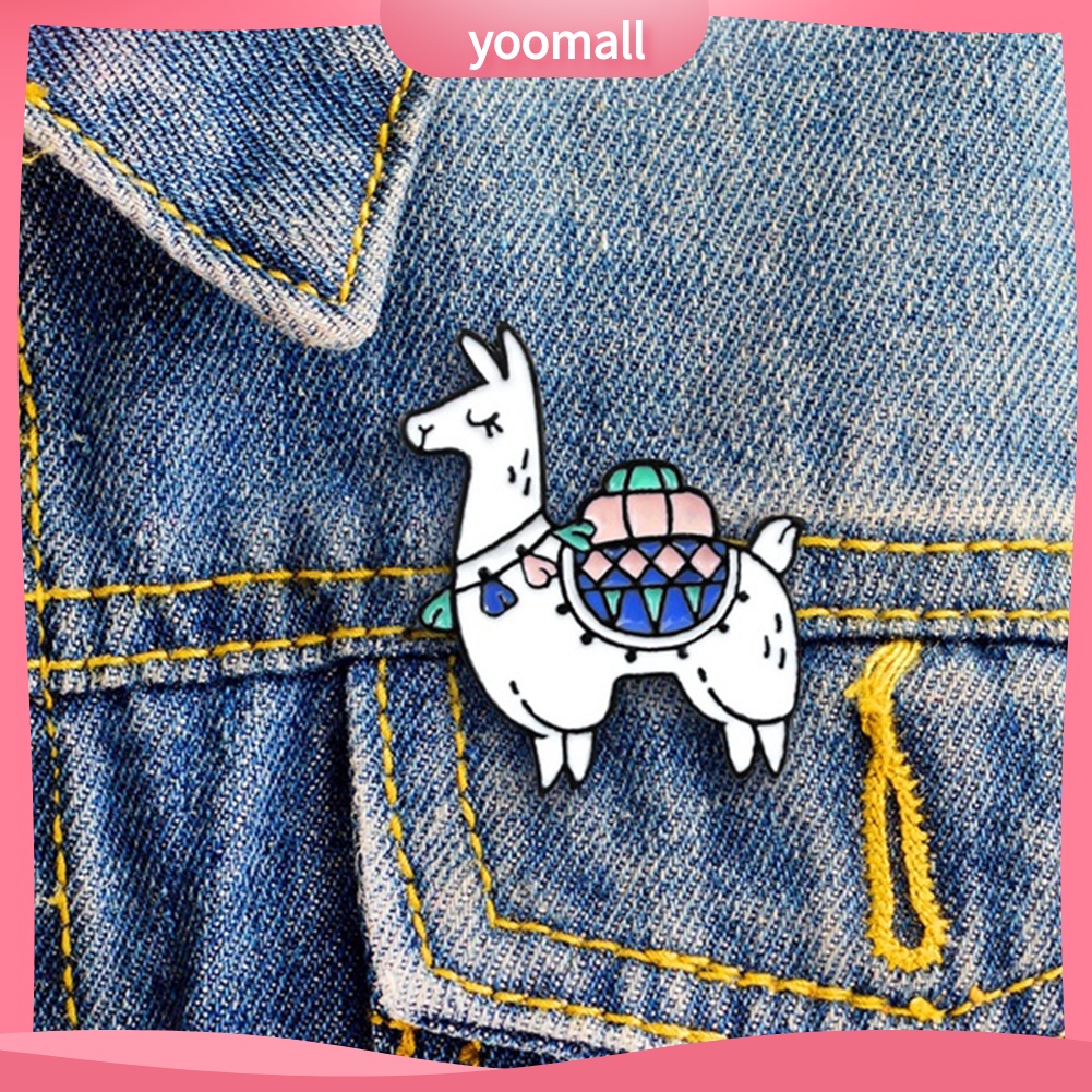 Ghim cài khuy áo hình lạc đà Alpaca dùng để trang trí đồ jean