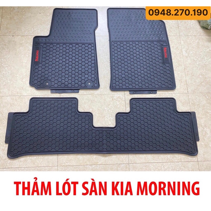 Thảm lót sàn cao su xe Kia morning 2012 2013 2014 2015 2016 2017 2018 2019- Ko mùi, hàng đúc cao cấp