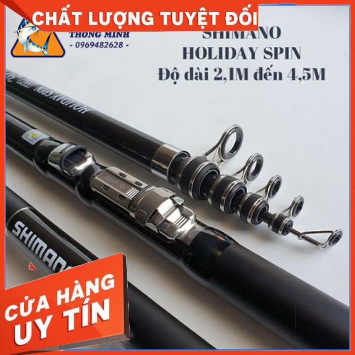 Cần Câu Lục Shimano Holiday Spin made in KOREA Cao Cấp, can can luc danh xa bo gia re